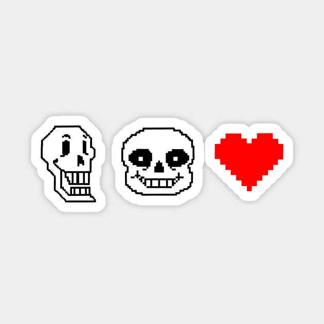 UT papyrus and sans Sticker by tonguetied